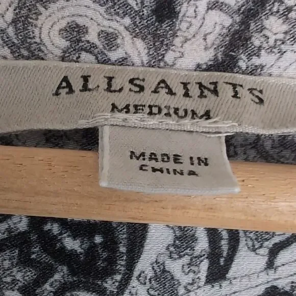 AllSaints Grey Paisley Tunic Dress - Picture 3 of 14